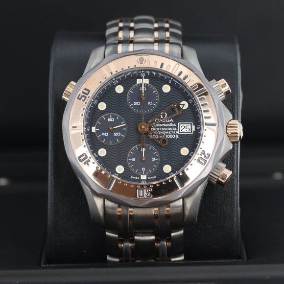 Omega Seamaster Professional Chronograph41mm,Deep Blue Wave Dial - RG & Titanium - Picture 1 of 5